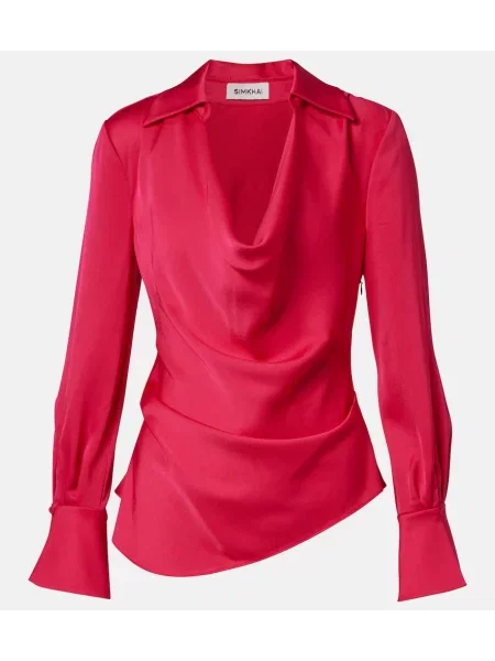 Satynowy top Simkhai różowy