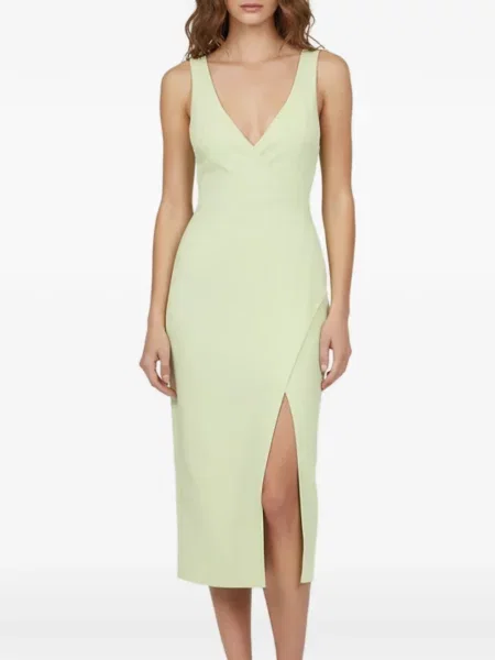 Rochie midi Simkhai cu decolteu în V drapată verde