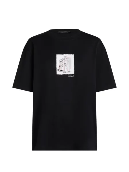 Tricou Karl Lagerfeld cu imagine negru