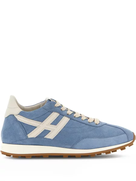 Sneakerși Hogan din piele de căprioară albastru