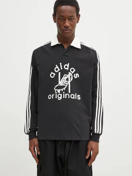 Поло Adidas с принтом черное