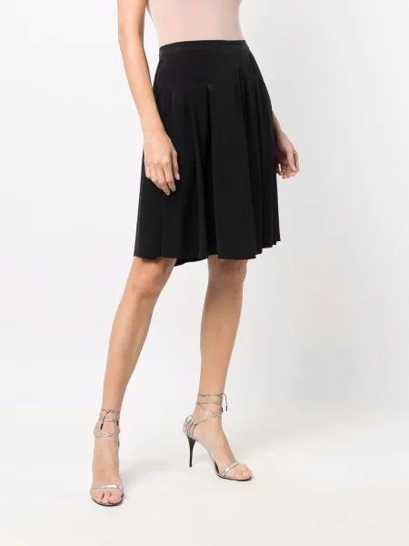 Plisované plisované sukně Chanel Pre-owned černé