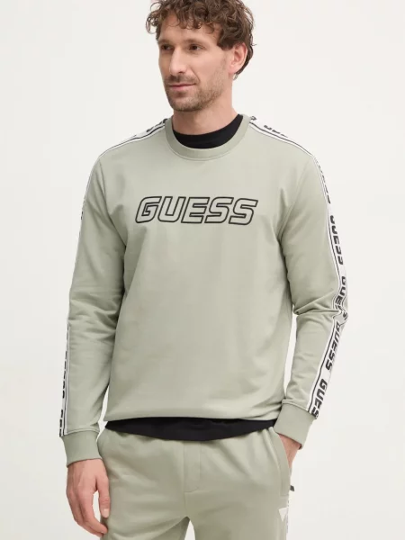 Guess bluza ARLO z nadrukiem zielony