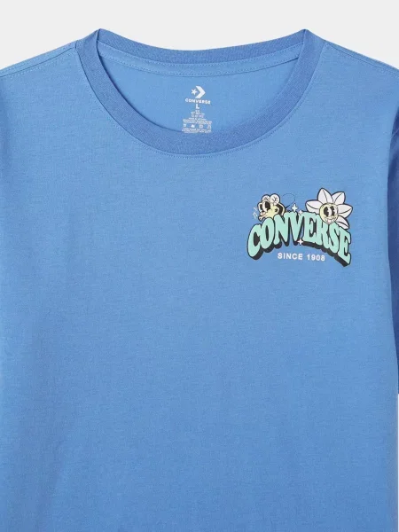 Дитяча Спортивна футболка CONVERSE TRAIL MIX FLOWER GFX T-SHIRT бавовна/поліестер блакитний