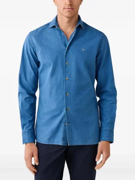 Cămașă Hackett London cu broderie albastru