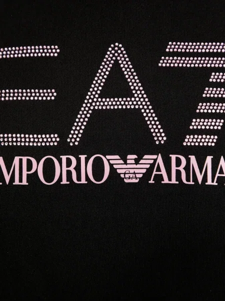Hanorac cu glugă Ea7 Emporio Armani cu imagine negru