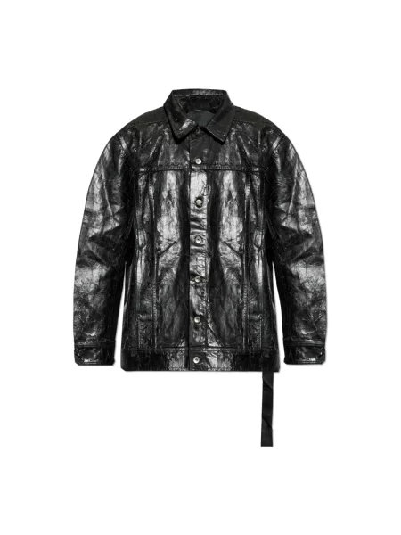 Rick Owens kurtka Jumbo Worker przejściowa oversize czarny
