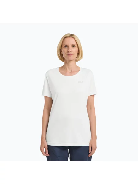 Tricou de trekking pentru femei Jack Wolfskin Tech T stark white alb
