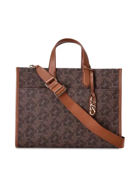 Shopperka Michael Michael Kors z logo brązowa