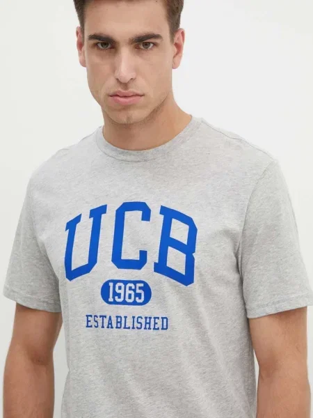 Tričko United Colors of Benetton s potiskem šedá