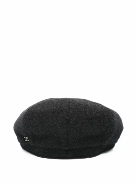 Căciulă Tagliatore fără toc cu model herringbone negru