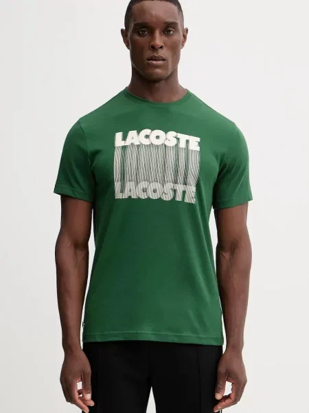 Тениска Lacoste с принт зелено