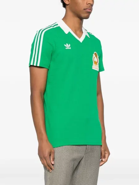 Ριγέ τρέξιμο μπουφάν Adidas με λαιμόκοψη v πράσινο