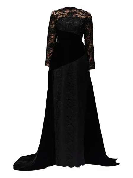Rochie maxi Tha Seen din dantelă de costum negru