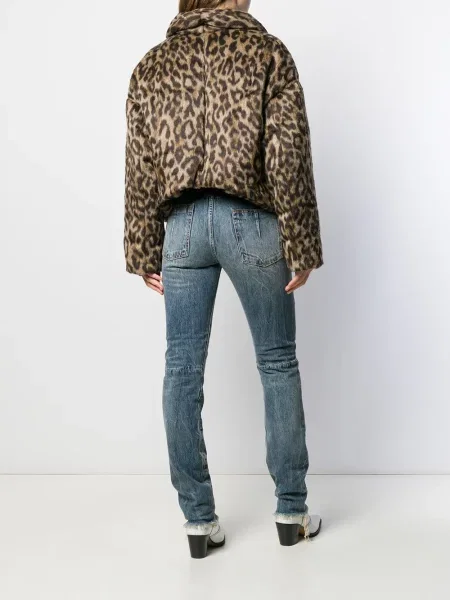 Geacă cu puf Unravel Project cu imagine cu model leopard