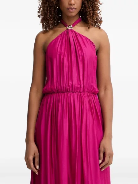 Rochie maxi Haveone cu gât halter roz