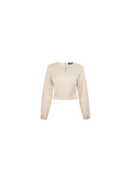 Bluzka Jansen Amsterdam elegancka wiązana beżowa