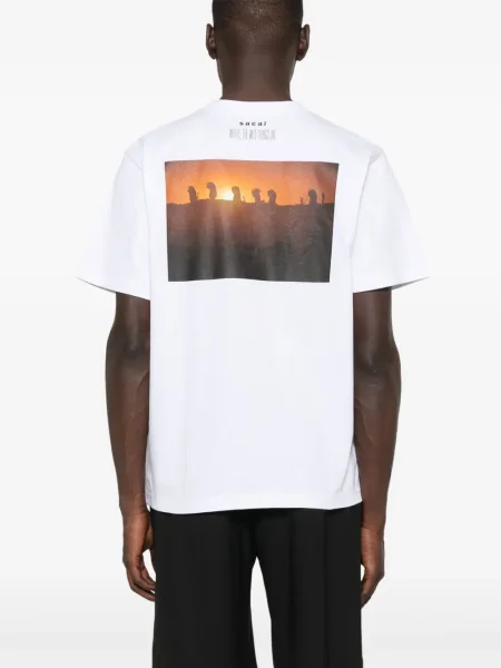 Tricou Sacai cu imagine alb