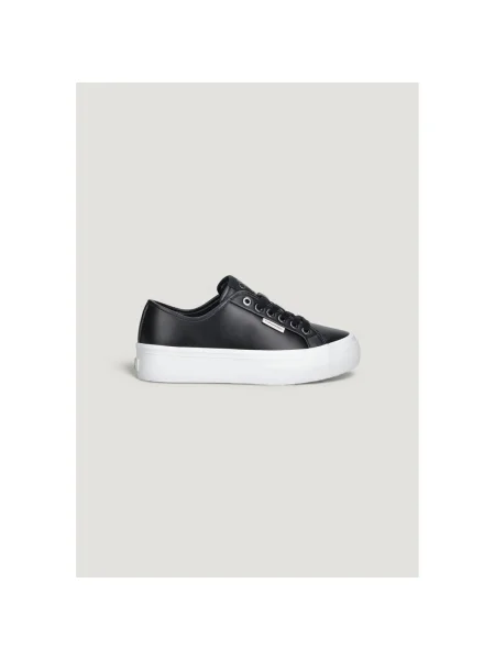 Sneakerși Calvin Klein cu șireturi din dantelă negru