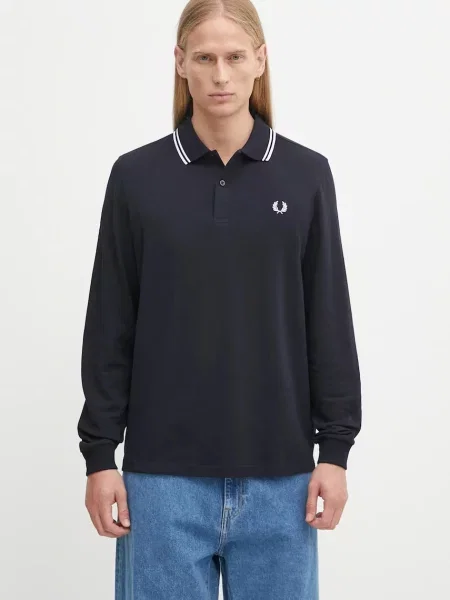 Długa bluzka z długim rękawem Fred Perry czarna