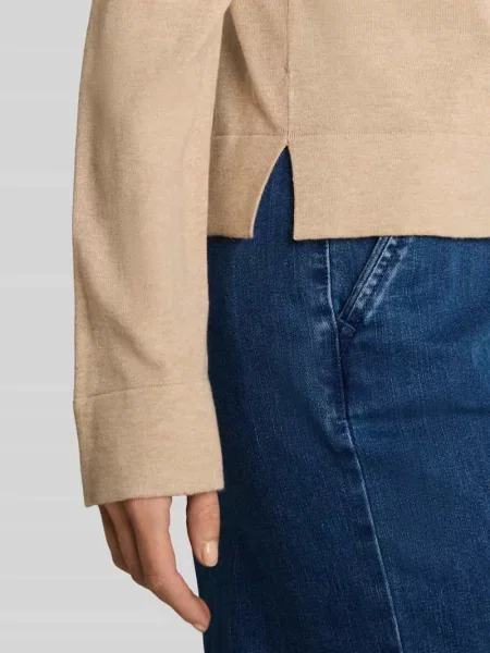Sweter krój regular fit z mieszanki bawełny z dodatkiem jedwabiu Tom Tailor biały