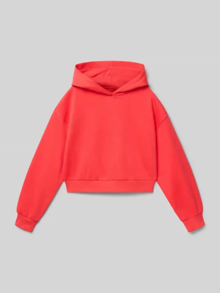 Bluza z kapturem o luźnym kroju z mieszanki bawełny S.oliver Red Label czerwona