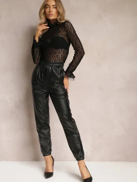 Pantaloni Căptușiți cu Fleece cu în Talie și la Glezne Franira negri