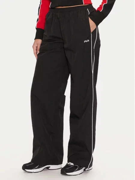 Штани FILA Laplace Low Waist Oversized Track з заниженою талією чорні