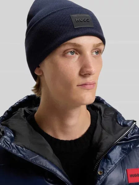 Czapka beanie z czystej bawełny model ‘XEVON_B’ granatowa