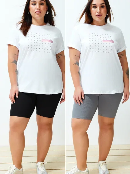 Leggings Trendyol tricotate biker negru