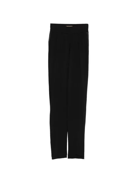 Pantaloni Mitiliane Couture din piele cu dungi negru
