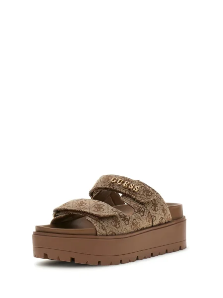 GUESS Nizki natikači temno / rjava bež
