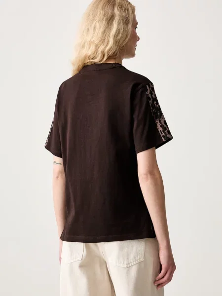 Adidas T-shirt Leopard Pack brązowa