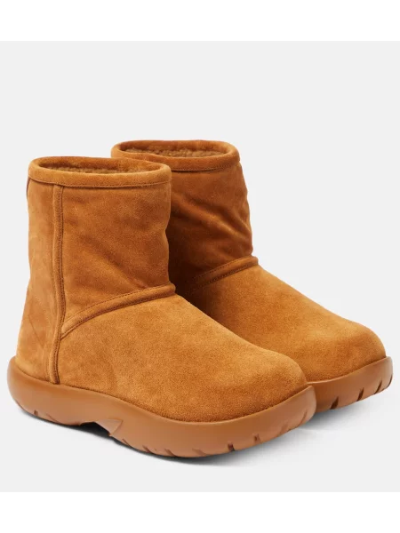 Cizme scurte Bottega Veneta din piele de căprioară maro