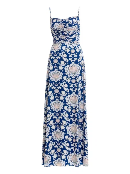 Rochie maxi Agua Bendita cu imagine de costum albastru