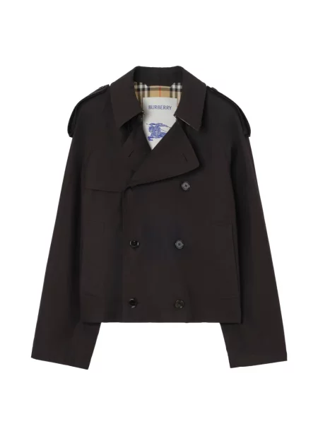 Decupat trenci Burberry cu imprimeu tropical negru