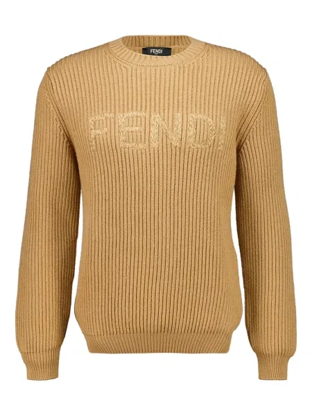 Pulover Fendi cu broderie maro