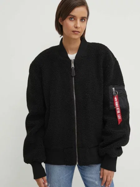 Kurtka przejściowa Alpha Industries teddy czarna