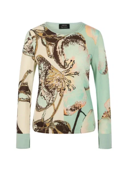 Pulover Marccain de lână cu model floral cu imagine verde
