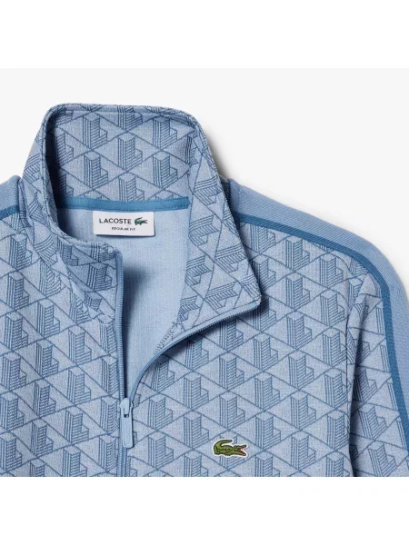 Lacoste Żakardowa Bluza Dresowa Paris Zapinana Na niebieski