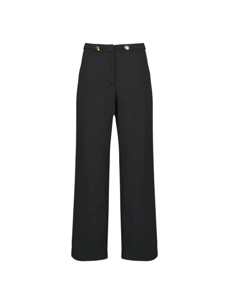 Pantaloni Vila cu picior lat negru