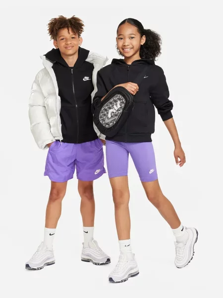 Nike melegítőfelső kapucnival gyerek pamuttal Sportswear Club Fleece fekete