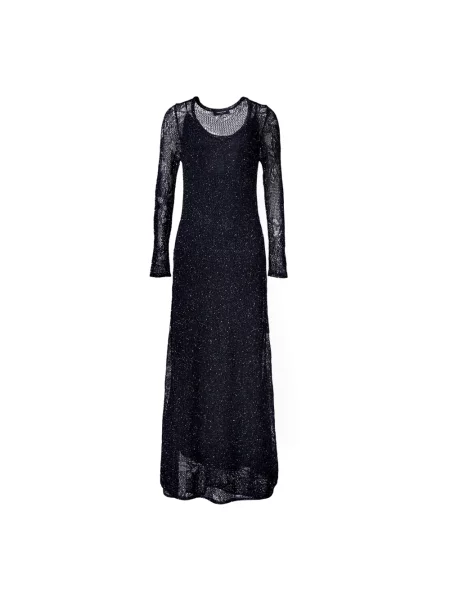 Sukienka maxi Fabiana Filippi z długim rękawem niebieska