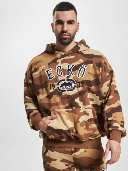 Pulover Ecko Unltd. s kapuco rjava
