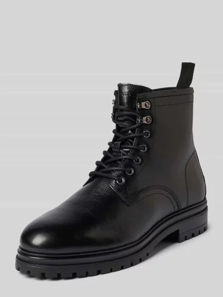 Kozaki sznurowane z detalem z logo model ‘Savoy’ Digel czarne