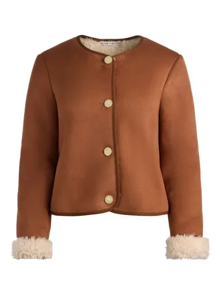 Geacă Alice + Olivia din piele de căprioară maro