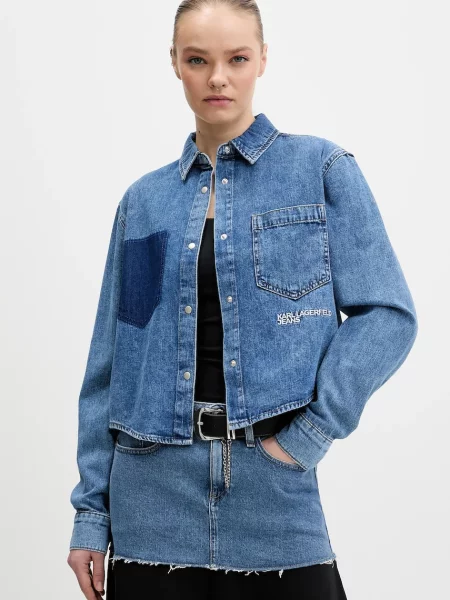 Karl Lagerfeld Jeans cămașă jeans albastru