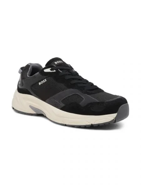 BOSS BLACK Sneakers Levitt_Runn_hsdny cu adaos de piele negru