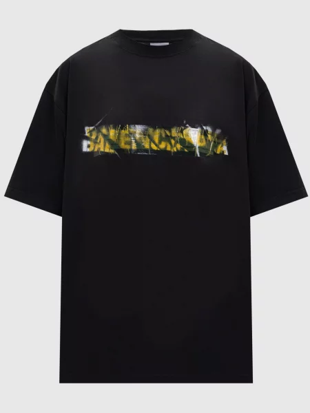 Футболка Messy Spray Balenciaga чорна