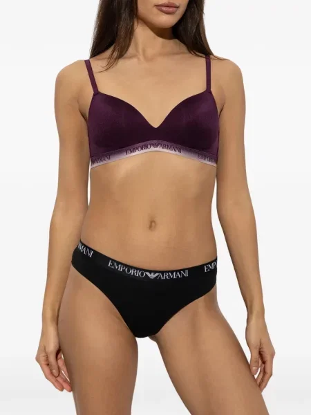 Sutien triunghi Emporio Armani cu autograf violet